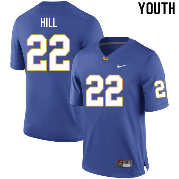 Youth #22 Brandon Hill Pitt Panthers College Football Jerseys Sale-Royal